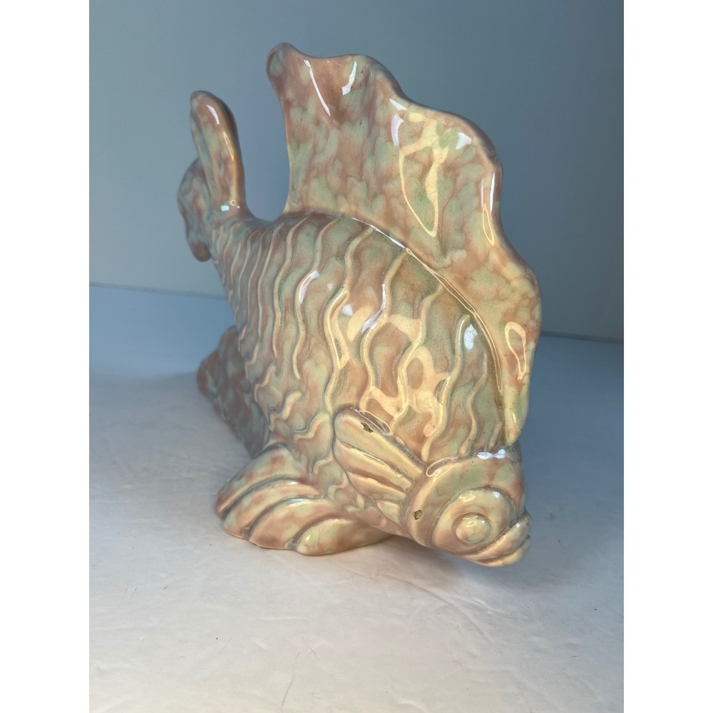 Vintage Royal Haeger Fish Planter R752 Pink Green Agate Glaze MCM Ceramic USA